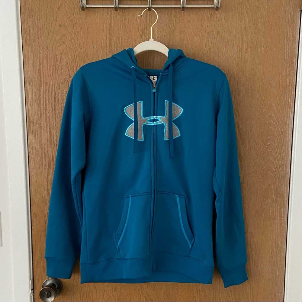 Under Armor Teal Logo Hoodie Sweatshirt